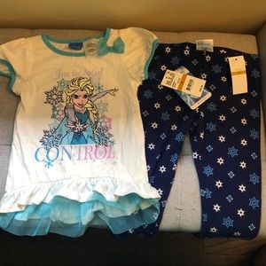Disney Frozen Elsa shirt and pant 2 pc set